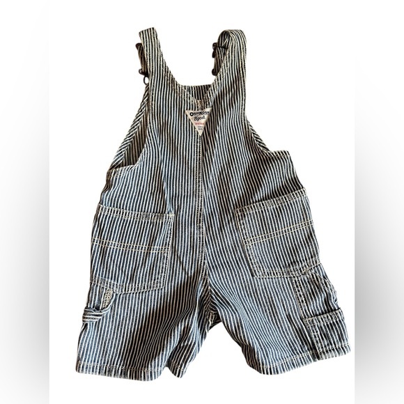 Vntg OshKosh B'gosh Kids Striped Overalls - Picture 2 of 5